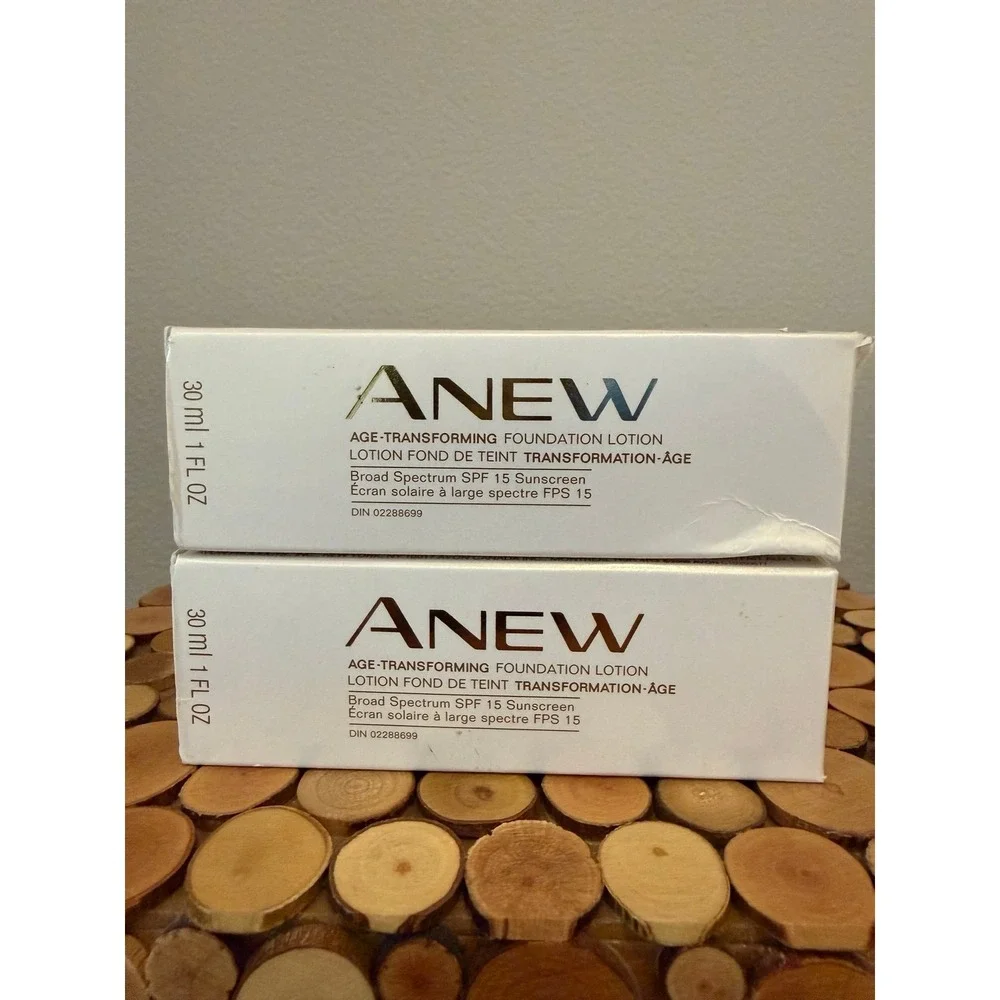 2 Avon Anew Age-Transforming Liquid Foundation lotion PURE BEIGE -‎ EXPIRED
